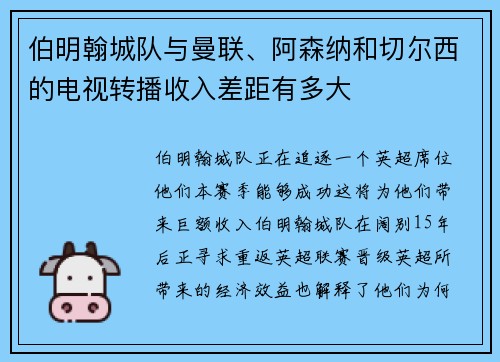 伯明翰城队与曼联、阿森纳和切尔西的电视转播收入差距有多大